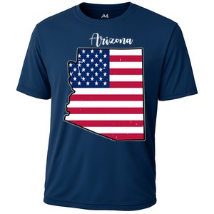 Arizona United States Map Cooling Performance Crew T-Shirt