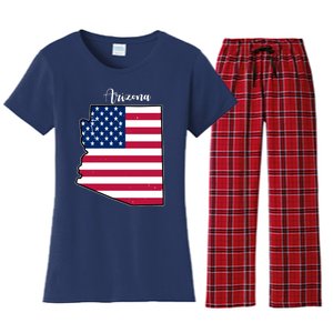 Arizona United States Map Women's Flannel Pajama Set