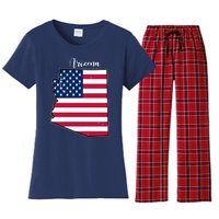 Arizona United States Map Women's Flannel Pajama Set