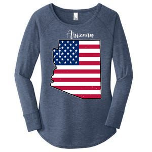 Arizona United States Map Women's Perfect Tri Tunic Long Sleeve Shirt