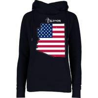 Arizona United States Map Womens Funnel Neck Pullover Hood