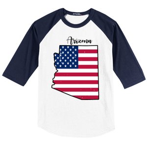 Arizona United States Map Baseball Sleeve Shirt