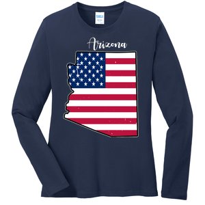 Arizona United States Map Ladies Long Sleeve Shirt