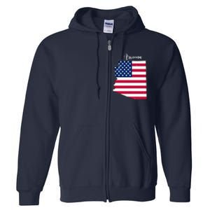 Arizona United States Map Full Zip Hoodie