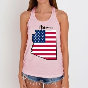 Arizona United States Map Women's Knotted Racerback Tank