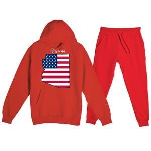 Arizona United States Map Premium Hooded Sweatsuit Set