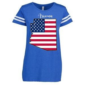 Arizona United States Map Enza Ladies Jersey Football T-Shirt