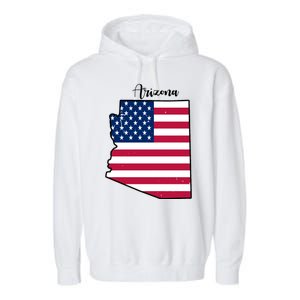 Arizona United States Map Garment-Dyed Fleece Hoodie