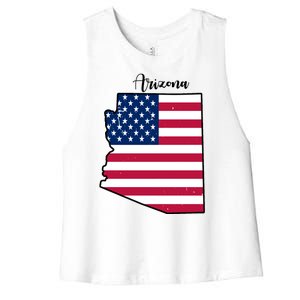 Arizona United States Map Women's Racerback Cropped Tank