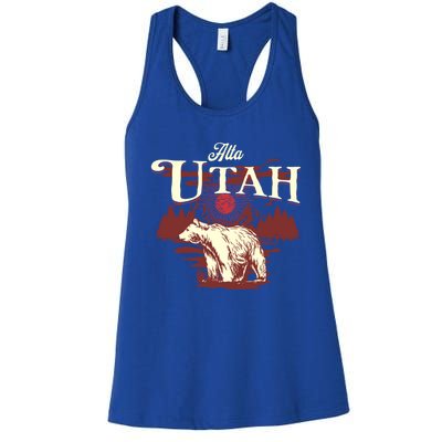 Alta Utah Ski Resort Mountains And Bear Gift Women's Racerback Tank