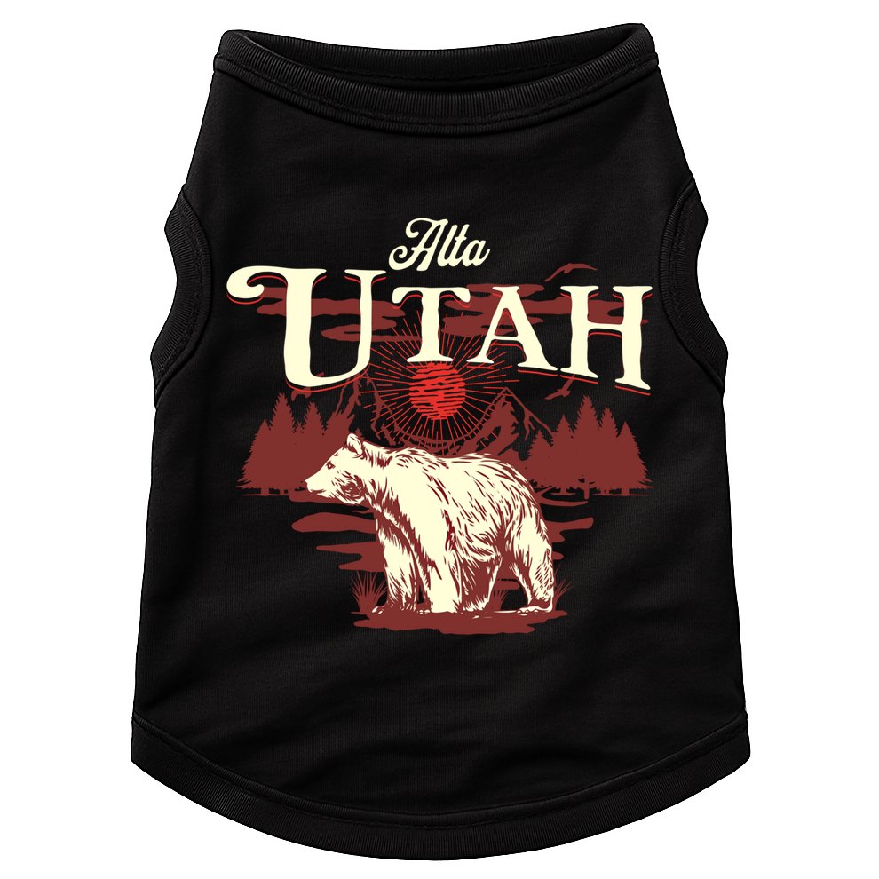 Alta Utah Ski Resort Mountains And Bear Gift Doggie Tank