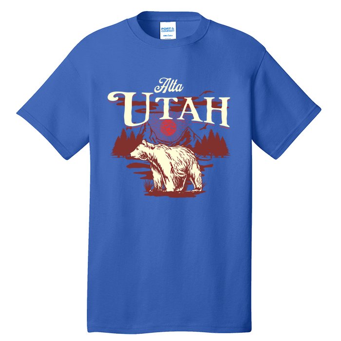 Alta Utah Ski Resort Mountains And Bear Gift Tall T-Shirt