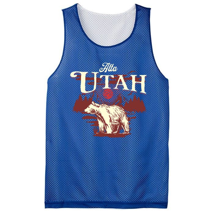 Alta Utah Ski Resort Mountains And Bear Gift Mesh Reversible Basketball Jersey Tank