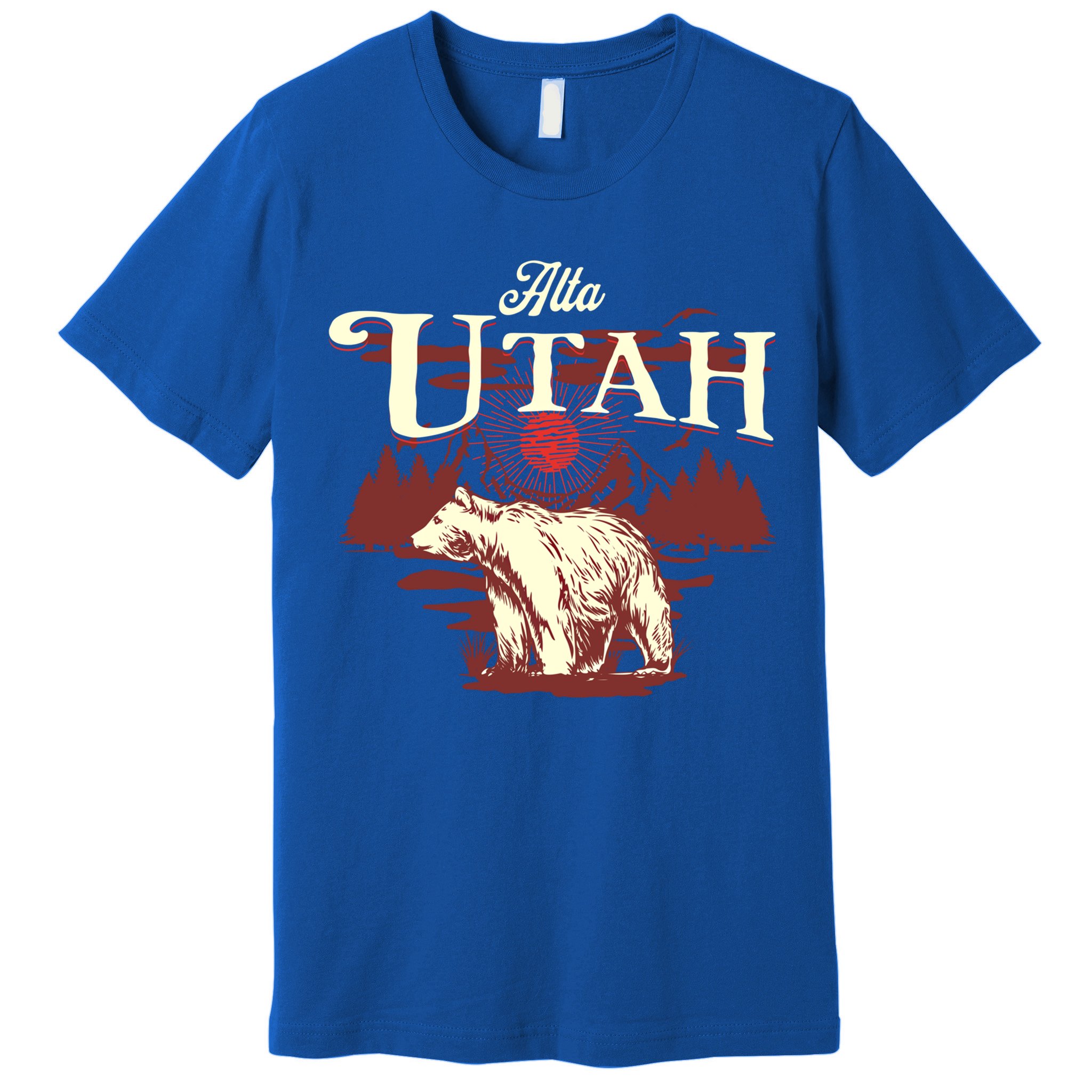 Alta Utah Ski Resort Mountains And Bear Gift Premium T-Shirt