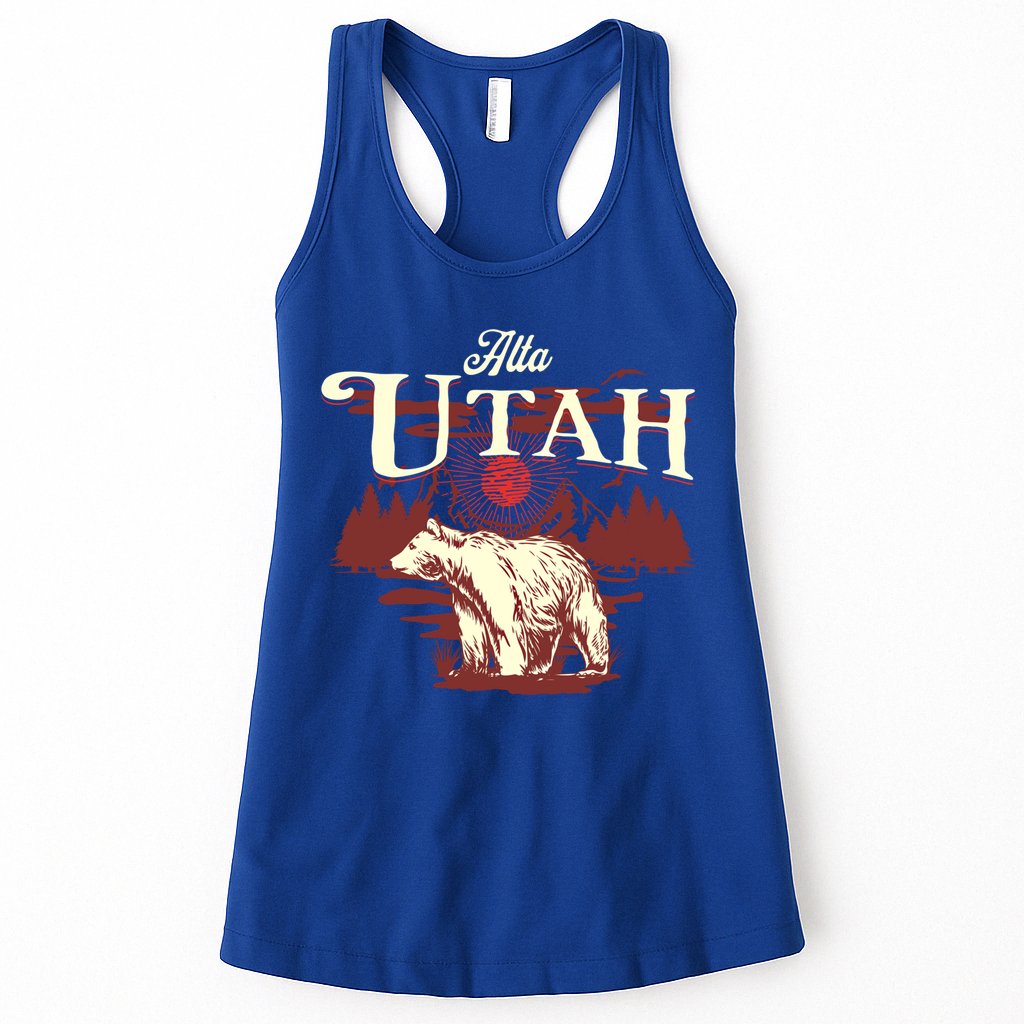 Alta Utah Ski Resort Mountains And Bear Gift Womens Tank Top