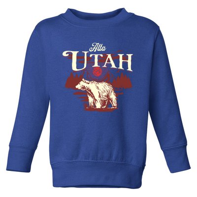 Alta Utah Ski Resort Mountains And Bear Gift Toddler Sweatshirt