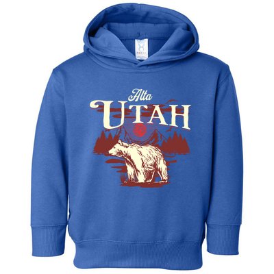 Alta Utah Ski Resort Mountains And Bear Gift Toddler Hoodie