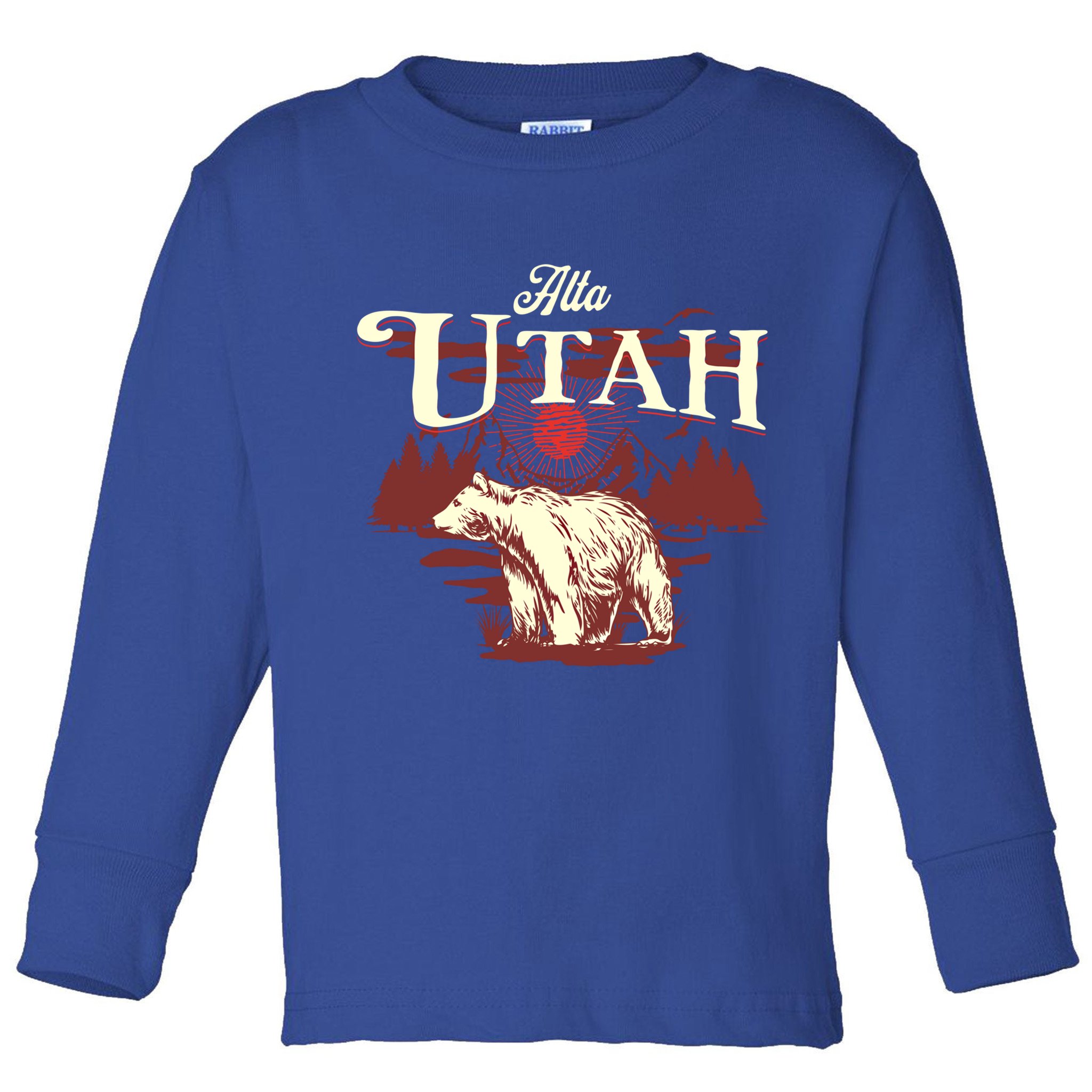 Alta Utah Ski Resort Mountains And Bear Gift Toddler Long Sleeve Shirt