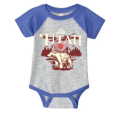 Alta Utah Ski Resort Mountains And Bear Gift Infant Baby Jersey Bodysuit