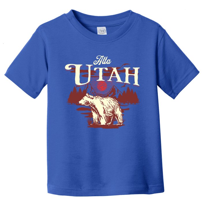 Alta Utah Ski Resort Mountains And Bear Gift Toddler T-Shirt