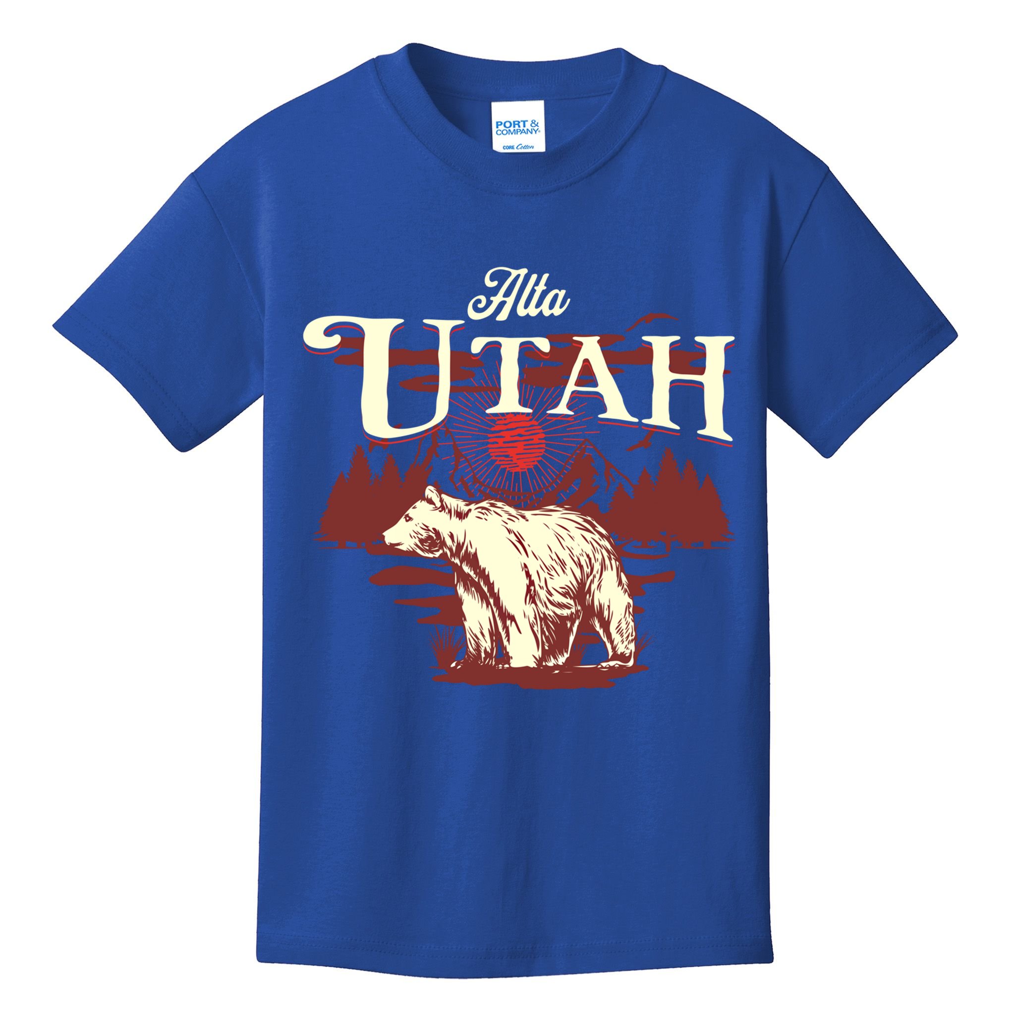 Alta Utah Ski Resort Mountains And Bear Gift Kids T-Shirt