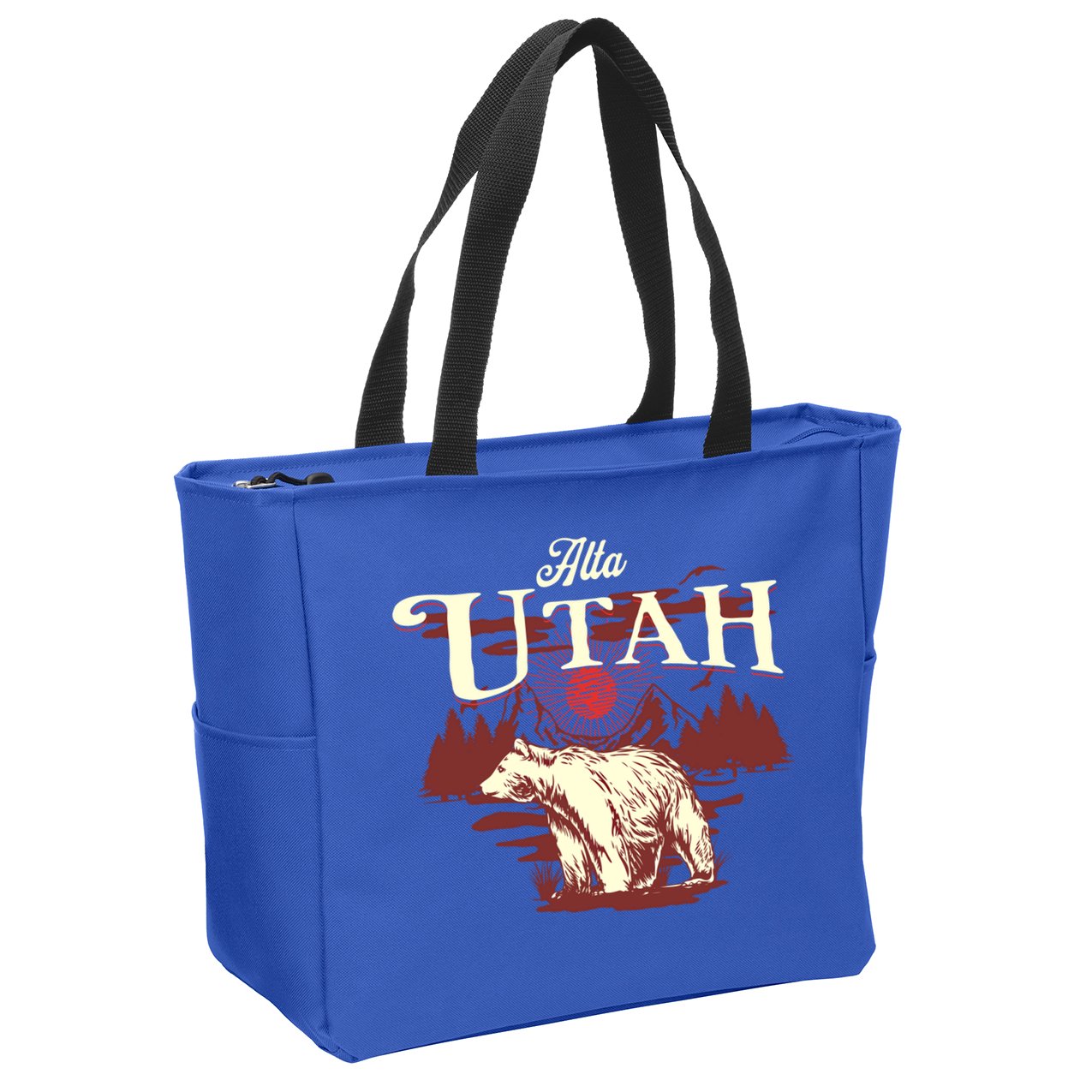 Alta Utah Ski Resort Mountains And Bear Gift Zip Tote Bag