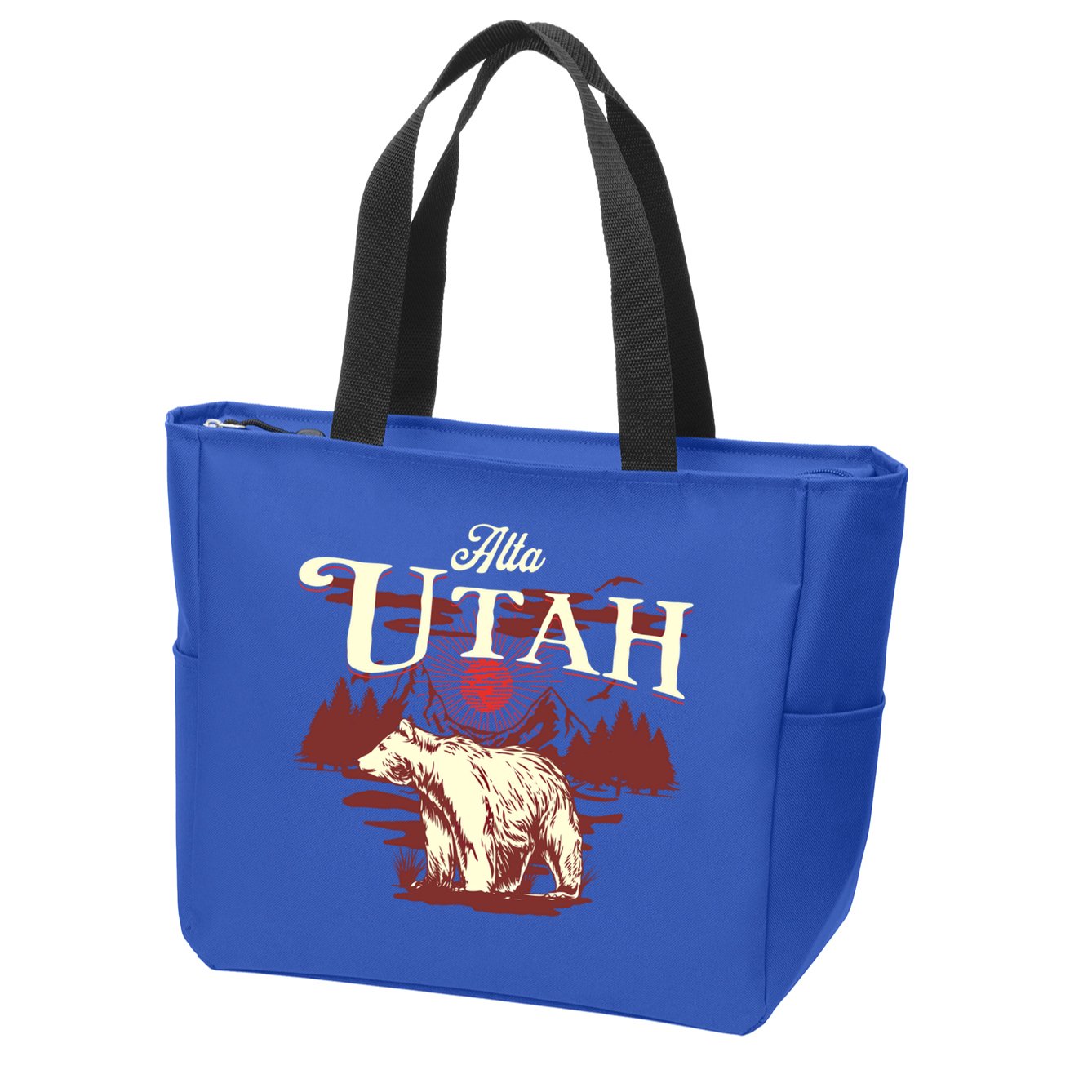Alta Utah Ski Resort Mountains And Bear Gift Zip Tote Bag