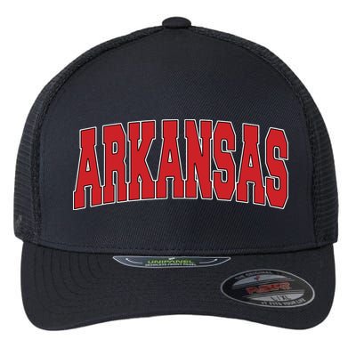 Arkansas Usa State Ar Varsity Style Vintage Sports Flexfit Unipanel Trucker Cap