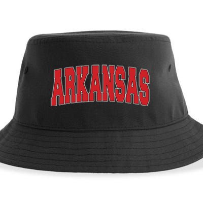 Arkansas Usa State Ar Varsity Style Vintage Sports Sustainable Bucket Hat