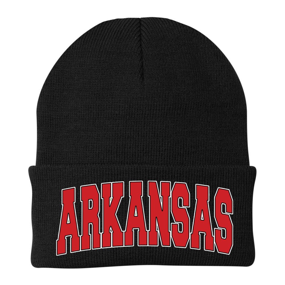 Arkansas Usa State Ar Varsity Style Vintage Sports Beanie