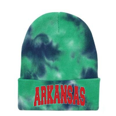 Arkansas Usa State Ar Varsity Style Vintage Sports Tie Dye 12in Knit Beanie