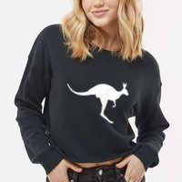 Aussie Kangaroo Cropped Pullover Crew