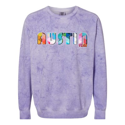 Austin Texas  Colorblast Crewneck Sweatshirt