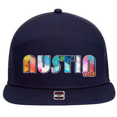 Austin Texas  7 Panel Mesh Trucker Snapback Hat