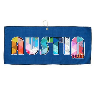 Austin Texas  Large Microfiber Waffle Golf Towel