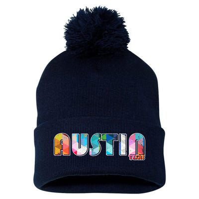 Austin Texas  Pom Pom 12in Knit Beanie