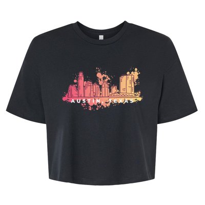 Austin Texas Skyline Bella+Canvas Jersey Crop Tee