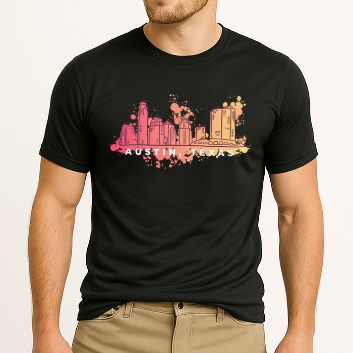 Austin Texas Skyline Cooling Performance Crew T-Shirt