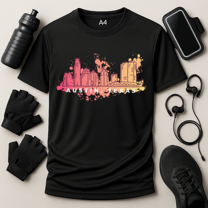 Austin Texas Skyline Cooling Performance Crew T-Shirt