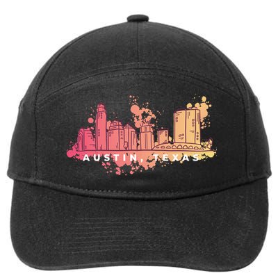 Austin Texas Skyline 7-Panel Snapback Hat
