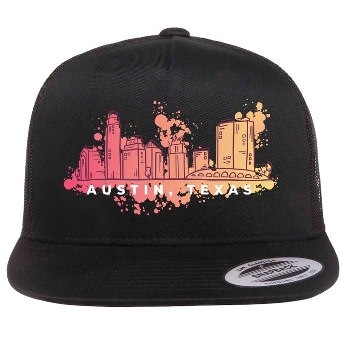 Austin Texas Skyline Flatbill Hat