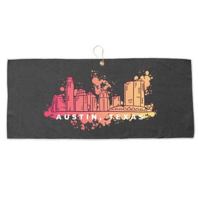 Austin Texas Skyline Large Microfiber Waffle Golf Towel