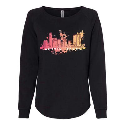 Austin Texas Skyline Womens California Wash Sweatshirt