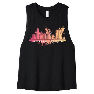 Austin Texas Skyline Women's Racerback Cropped Tank