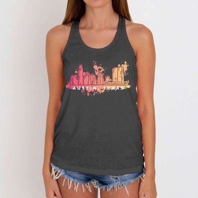 Austin Texas Skyline Women's Knotted Racerback Tank