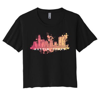 Austin Texas Skyline Women's Crop Top Tee