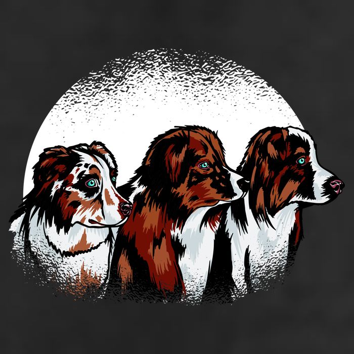 Australian Shepherd Dogs 7 Panel Mesh Trucker Snapback Hat
