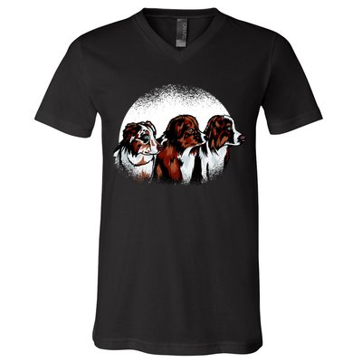 Australian Shepherd Dogs V-Neck T-Shirt