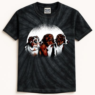 Australian Shepherd Dogs Kids Tie-Dye T-Shirt