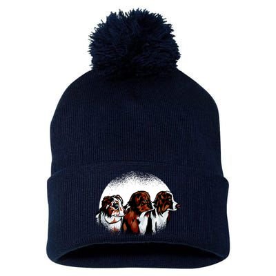 Australian Shepherd Dogs Pom Pom 12in Knit Beanie